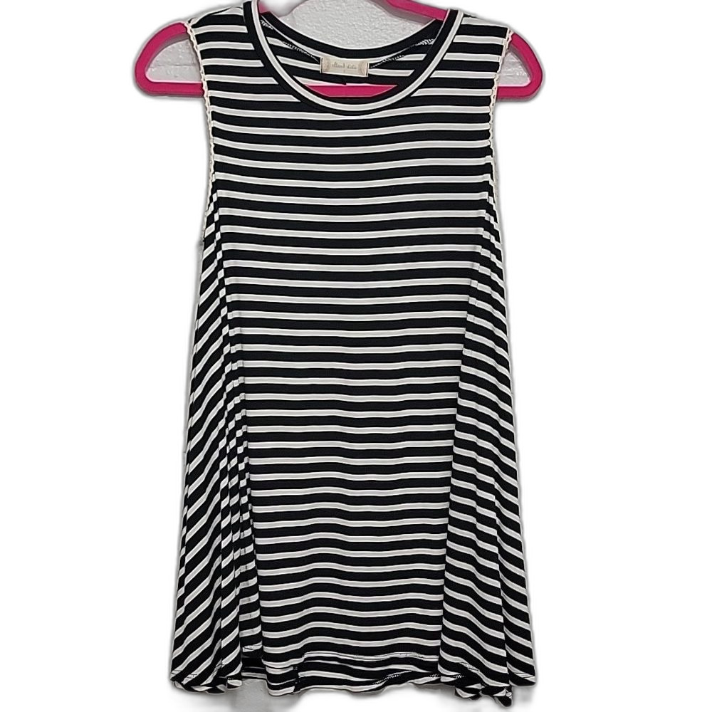 Altar'd State Black and White Striped Sleeveless Top